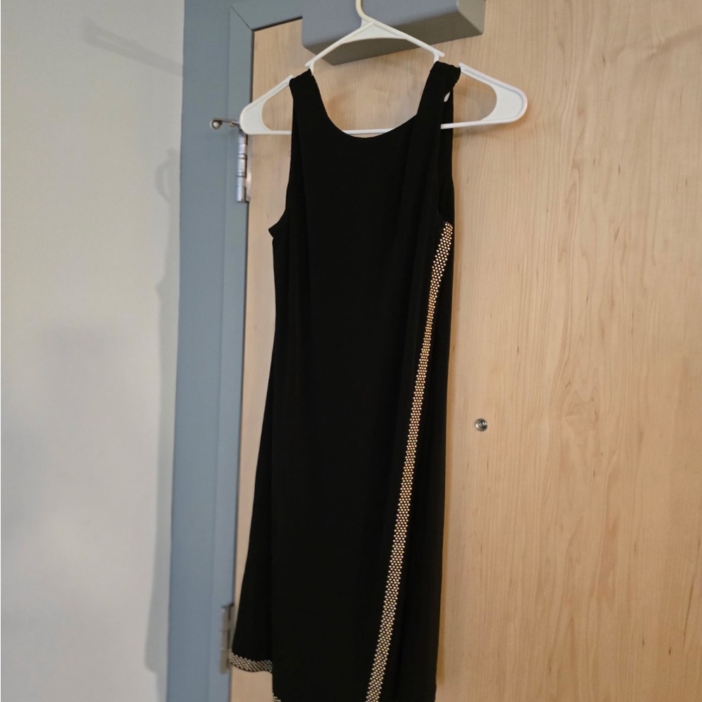 Elegant Black Dress with Gold Accents